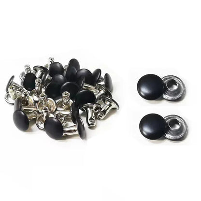 100 Sets Metal Double Cap Round Rivets 6-8mm – Nail Spike Studs for Leather Craft, Shoes, Bags & DIY Accessories