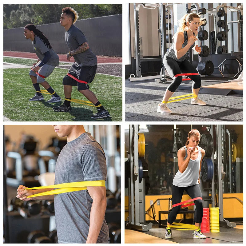 Complete Fitness Set: TPE Resistance Bands Rubber Loop Bands - Strength Training Workout Expander for Yoga, Gym - Elastic Rubber Loop Gym Equipment