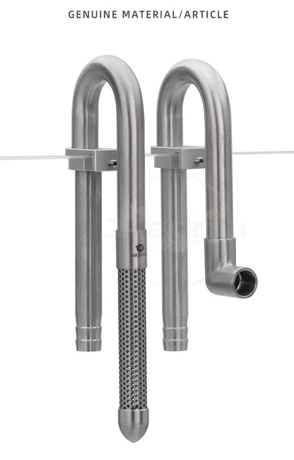 AQUAPRO Mini Stainless Steel Skimmer – Inlet & Outlet Pipes for Aquarium Fish Tanks, Filtro Accessories