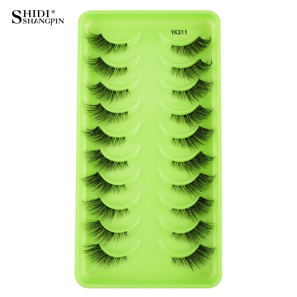 SHIDISHANGPIN 5/10 Pairs Cat Eye False Lashes – 3D Mink Half Lashes, Eyelash Extensions for Natural Makeup, Faux Cils Maquiagem