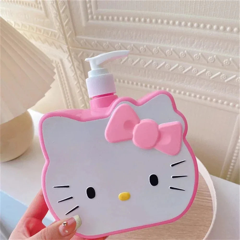 750ml Sanrio Hello Kitty Soap Dispenser — Refillable Lotion, Shampoo & Shower Gel Bottle, Cute Travel Bath Accessory