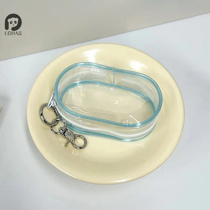 Transparent Plastic Jewelry Organizer - Storage Box and Pouch with Keychain | Dustproof Mystery Box with Cute Doll Design
