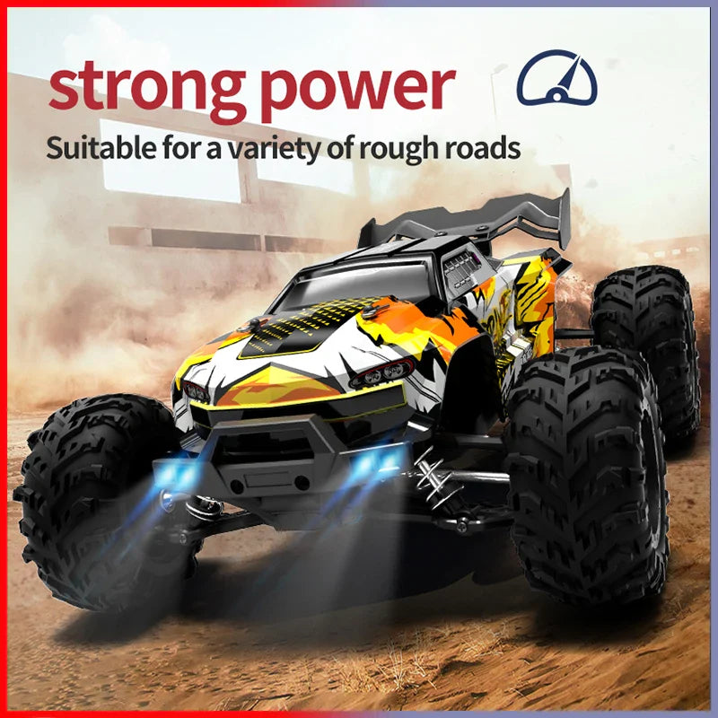 RC Off-Road 4x4 Brushless Car – 70KM/H High-Speed 1/16 4WD Monster Truck with LED Lights for Kids