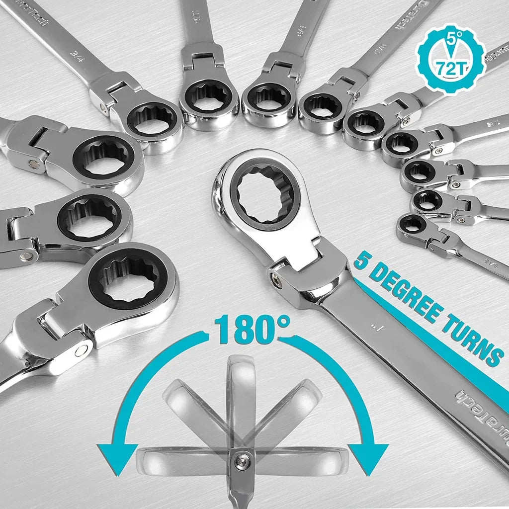 Professional Ratchet Wrench Set – Complete Socket & Flat Wrench Tool Kit for Automotive, Mechanical & DIY Use