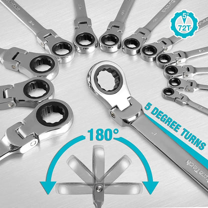 Professional Ratchet Wrench Set – Complete Socket & Flat Wrench Tool Kit for Automotive & Mechanical Repairs