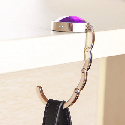 Portable Folding Handbag Holder Hook – Fashion Table Bag Hanger with Key Ring, Travel-Friendly Purse Hook Rack Organizer