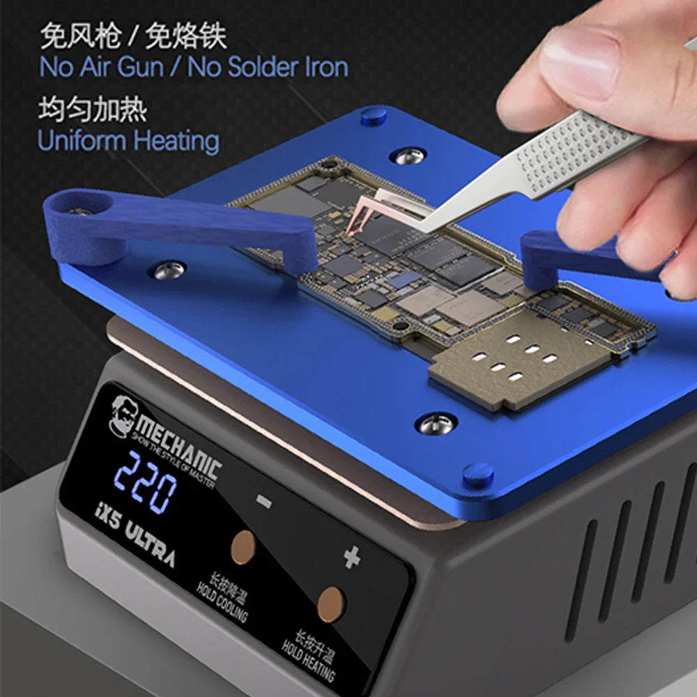 MECHANIC IX5 Universal Preheating Platform – Motherboard Layering, Tin Planting & Glue Removal Heating Table Tool