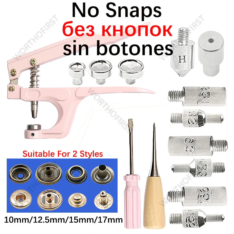 Metal Snap Fasteners Button Kit with Installation Pliers – Sewing Accessories for Jackets, Clothing & Leather Craft