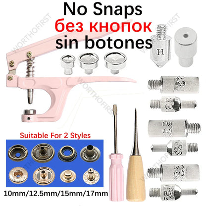Metal Snap Fasteners Button Kit with Installation Pliers – Sewing Accessories for Jackets, Clothing & Leather Craft
