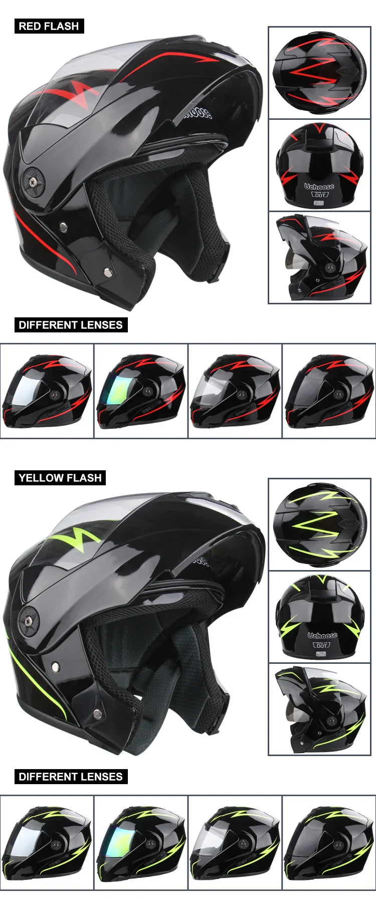 2024 Unisex Modular Motorcycle Helmet – Full Face Flip-Up Dual Lens Racing Helmet for Men & Women