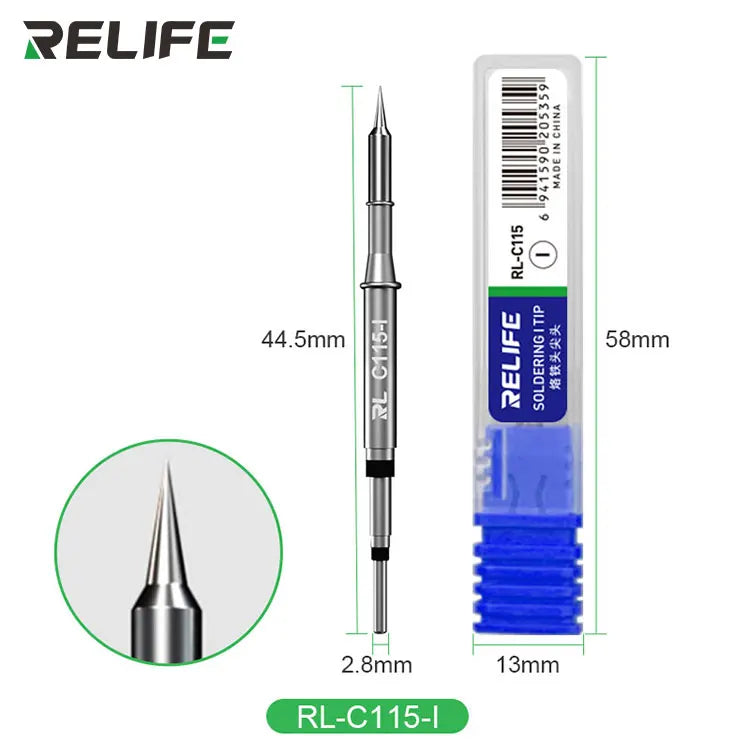 RELIFE Super Fine Soldering Tips C210 C245 C115 – Professional Iron Tips for GVM T210 T115 Stations