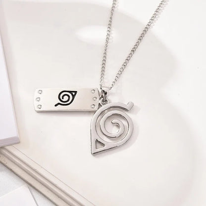 Anime Naruto Necklace Metal Alloy Pendant – Kakashi Kunai & Uzumaki Shuriken Cosplay Accessories & Collectible Toy