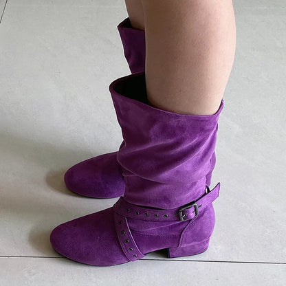 Wedopus Women’s Customized Heel Western Dance Boots – Black Suede Cowboy Shoes for Urban Dancing