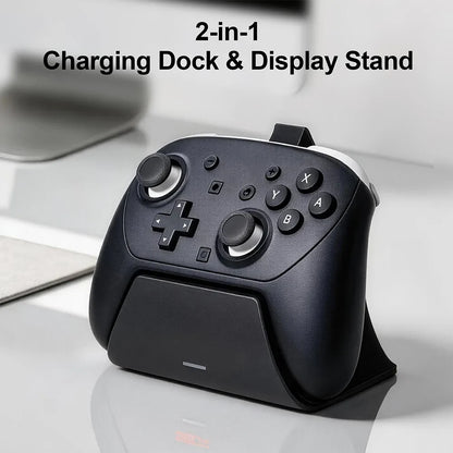 Switch 2 Pro Controller Charging Dock - Fast Charging Station with LED Indicator & Adapter