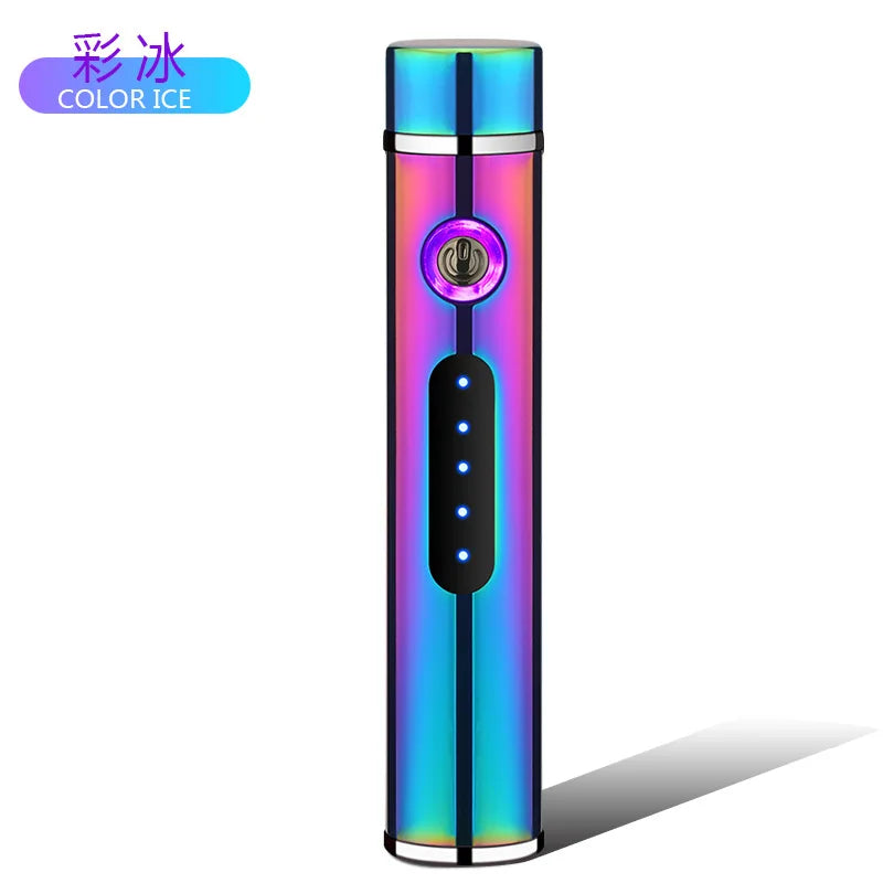 USB Rechargeable Cylindrical Dual Arc Plasma Lighter – Portable Metal Cigarette Lighter