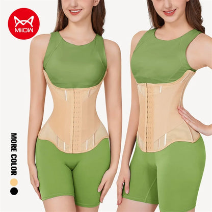 MiiOW U-Shaped Waist Trainer Corset – Women’s Buttoned Shapewear with Steel Bones for Breast Lift, Slimming & Breathable Comfort