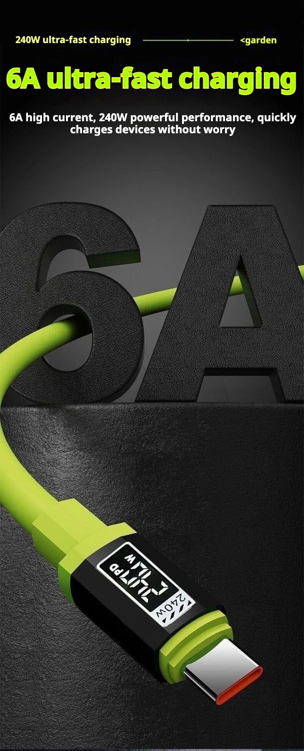 240W Fast Charging USB to Type-C & Type-C to Type-C Cable – 0.3m/1m/2m/3m for Huawei, Xiaomi, Samsung, OPPO, VIVO