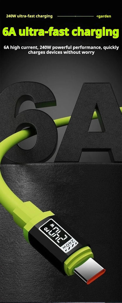 240W Fast Charging USB to Type-C & Type-C to Type-C Cable – 0.3m/1m/2m/3m for Huawei, Xiaomi, Samsung, OPPO, VIVO