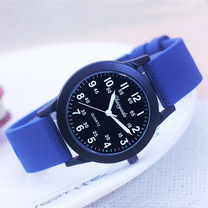 Children's 60-Minute Scale Quartz Wristwatch - Silicone Strap Watch for Boys & Girls, Junior High & Elementary School Exam Watch