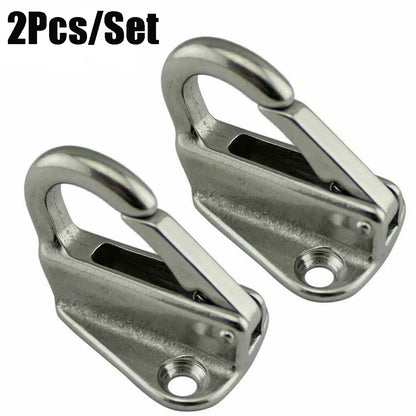 2 X Marine 316 Stainless Steel Spring Snap Fending Hook - Boat Hardware - Spring Locked Fender Hooks