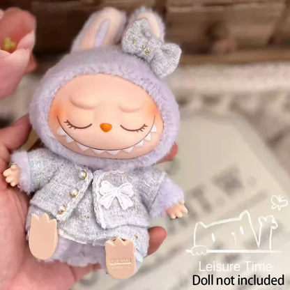 17cm Labubu Plush Doll Clothes - Kpop EXO Idol Outfit V1 V2 Black Dress Suit Accessories Gift