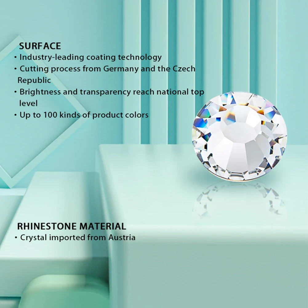 YHB Cold Fix Crystal Flatback Rhinestones - Silver Back Non Hotfix DIY Gems for Nail Art, Bags, Shoes, Garments & Phone Decoration