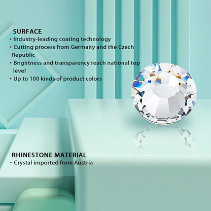 YHB Cold Fix Crystal Flatback Rhinestones - Silver Back Non Hotfix DIY Gems for Nail Art, Bags, Shoes, Garments & Phone Decoration