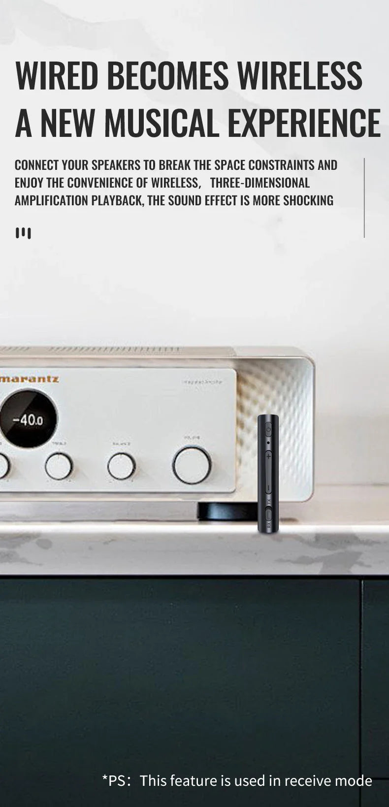 Bluetooth 5.4 Audio Transmitter Receiver – 3.5mm AUX Wireless Adapter with Mic & TF Card Support for Car, TV, PC