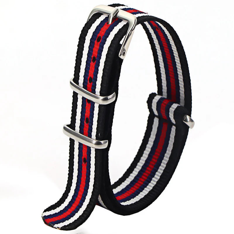 Nylon Watch Strap 16mm 18mm 20mm 22mm — Waterproof Army Sport Watch Band Replacement Belt