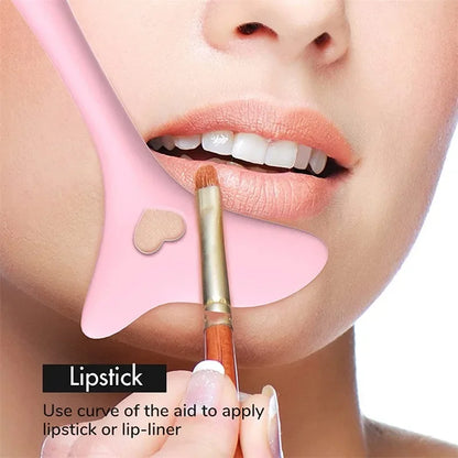 Multi-Functional Eyeliner Stencil - Wing Tips & Lipstick Aid, Reusable Silicone Makeup Tools