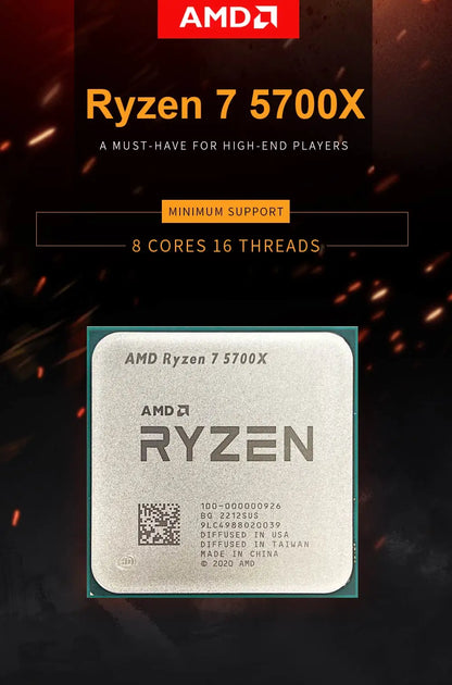 AMD Ryzen 7 5700X – 3.4GHz 8-Core 16-Thread CPU Processor, 7nm, L3=32MB, Socket AM4 Gaming CPU