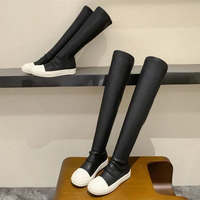 Women’s Over The Knee Winter Boots - Sexy Thigh High Casual Black Boots for Autumn & Winter Wear