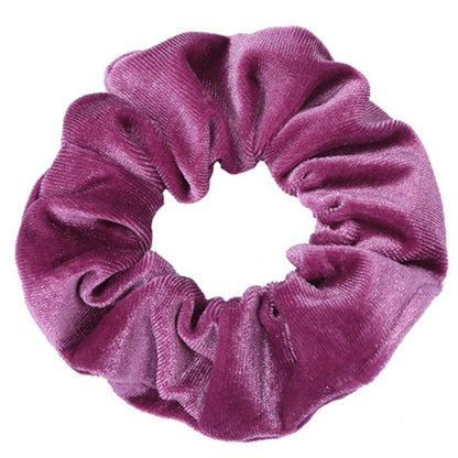 10/6/1Pcs Velvet Hair Scrunchies Set for Women – Solid Color Elastic Ponytail Hair Bands & Headband Accessories (Black Pack)