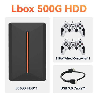 Launchbox 500GB Gaming Hard Drive Emulator for PS4, Switch, GameCube, PS3, PS2, Wii, WiiU with 3700+ 3D & AAA PC Games