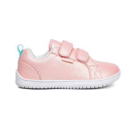 Kids Barefoot Shoes – Wide Toe Minimalist Sneakers for Boys & Girls, Lightweight Artificial Leather Walking Flats with Hook & Loop Closure