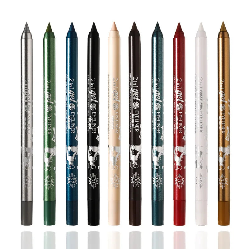 Waterproof Long-Lasting Eyeliner Pencil – Colorful Gel Eye Liner Pen in Blue, Black & White for Makeup and Beauty