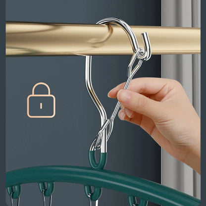 10-Pack Stainless Steel Sock Clips – Windproof Non-Slip Clothes Rack for Drying Socks, Underwear, Towels, and Laundry