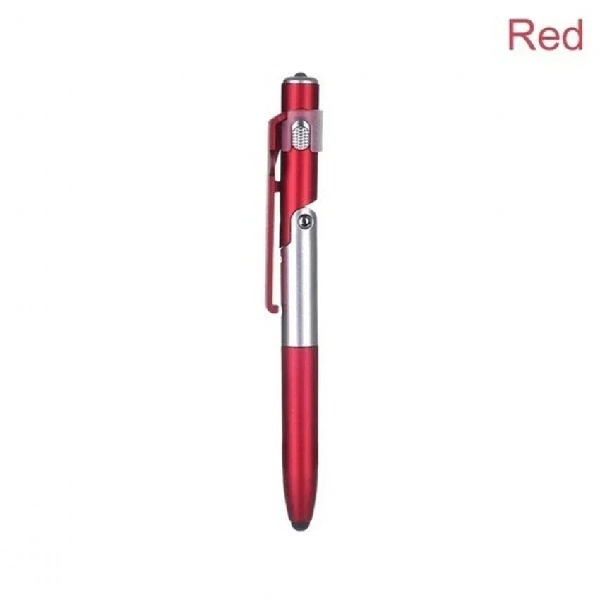 4-in-1 Multifunction Ballpoint Pen — LED Light, Foldable Phone Holder, Night Reading, Writing Pencil for Office, School, and Students