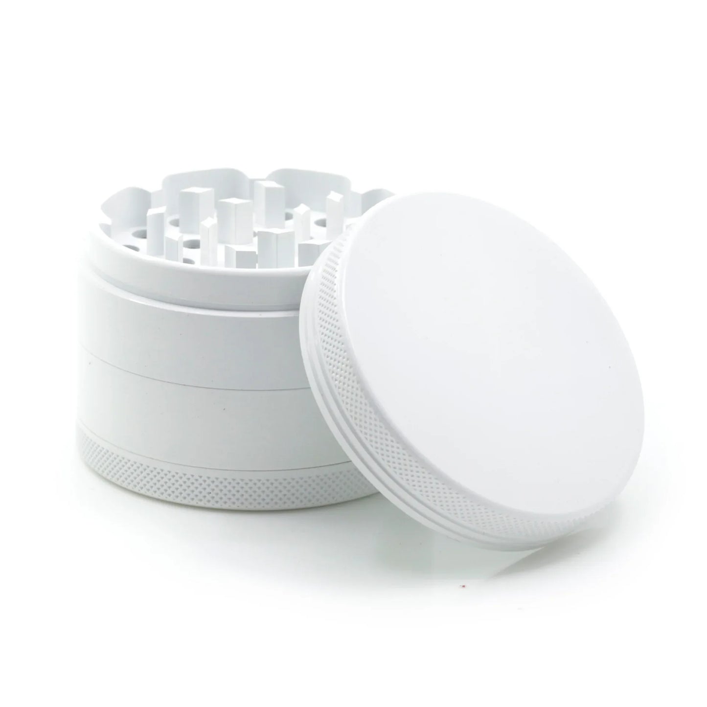 White Ceramic Coating Spice Grinder – 4-Layer 63mm (2.5") Nonstick Metal Herb Grinder
