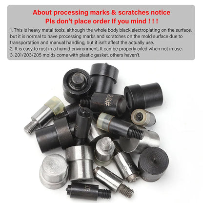 WUTA Manual Button Installation Tool – Mute Punching for Mushroom Rivets & Eyelets, DIY Hand Pressing Tool (With/Without Machine)