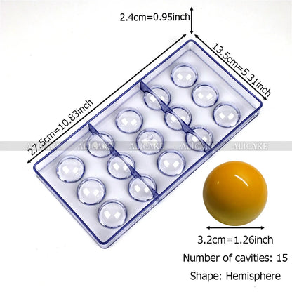 3D Polycarbonate Chocolate Mold - Sphere Diamond Chocolate Bomb & Bonbon Baking Mold for Professional Candy Making