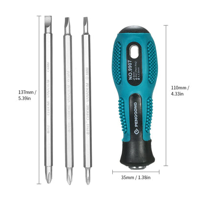 Multi-Functional Insulated Screwdriver Set – Magnetic Slotted & Phillips Bits Electrical Repair Tool Kit