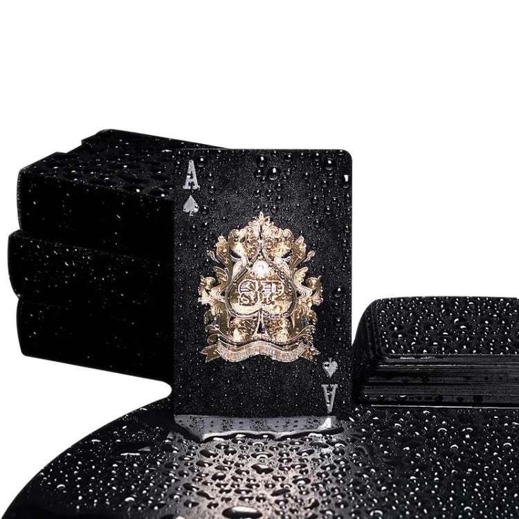 Black Rose Deck Poker — Frosted Waterproof Plastic Playing Cards for Texas Hold’em, Commemorative & Party Game Gift