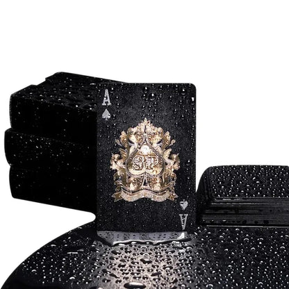 Black Rose Deck Poker — Frosted Waterproof Plastic Playing Cards for Texas Hold’em, Commemorative & Party Game Gift