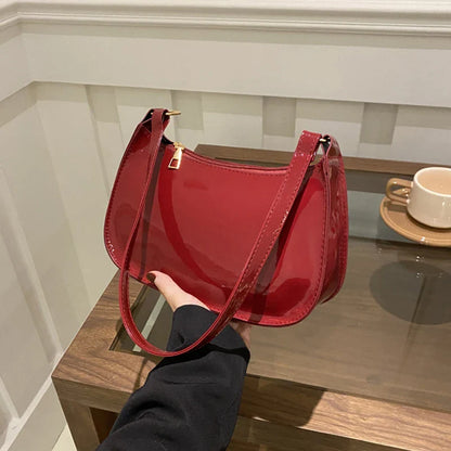 Retro Solid Color PU Leather Shoulder Bag – Fashion Women's Handbag, Casual Designer Hobo Underarm Bag