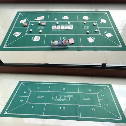 180x90cm Non-Woven Casino Tablecloth – Texas Hold'em Poker Game Mat for Home Party & Entertainment