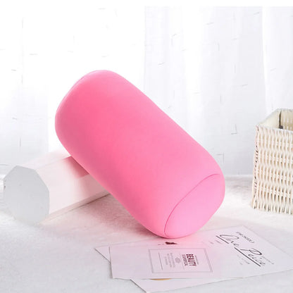 Solid Color Cylindrical Neck Pillow – Washable Round Cushion for Bedroom, Seat, Headrest & Travel Support