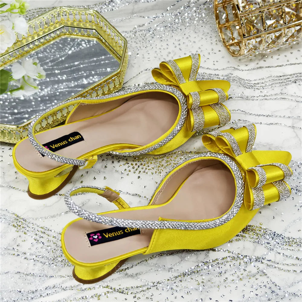 Elegant African High Heel Sandals - Chain Decor Wedding Pumps for Women’s Party & Formal Wear