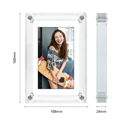 5-Inch Acrylic Digital Photo Frame — Vertical IPS Display, 4GB Memory & 1200mAh Battery | Portable Digital Picture Frame