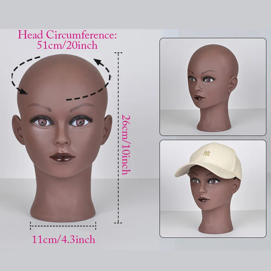 Mannequin Head Wig Stand — Adjustable Tripod Holder for Wig Making, Display, and Cosmetology Training